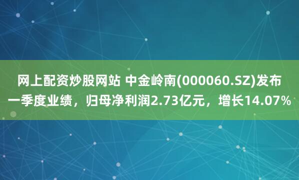 网上配资炒股网站 中金岭南(000060.SZ)发布一季度业绩，归母净利润2.73亿元，增长14.07%