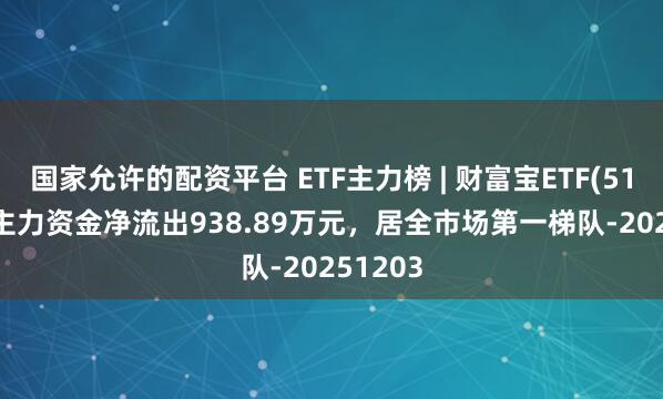 国家允许的配资平台 ETF主力榜 | 财富宝ETF(511850)主力资金净流出938.89万元,居全市场第一梯队-20251203